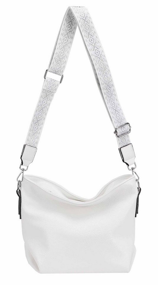 ITALYSHOP24 Schultertasche Damen Tasche Shopper HOBO Cross Over Body Bag Umhängetasche Weekender, große 3xFach geteiltes Hauptfach, Freizeit Abend Urlaub, Leder Optik von ITALYSHOP24