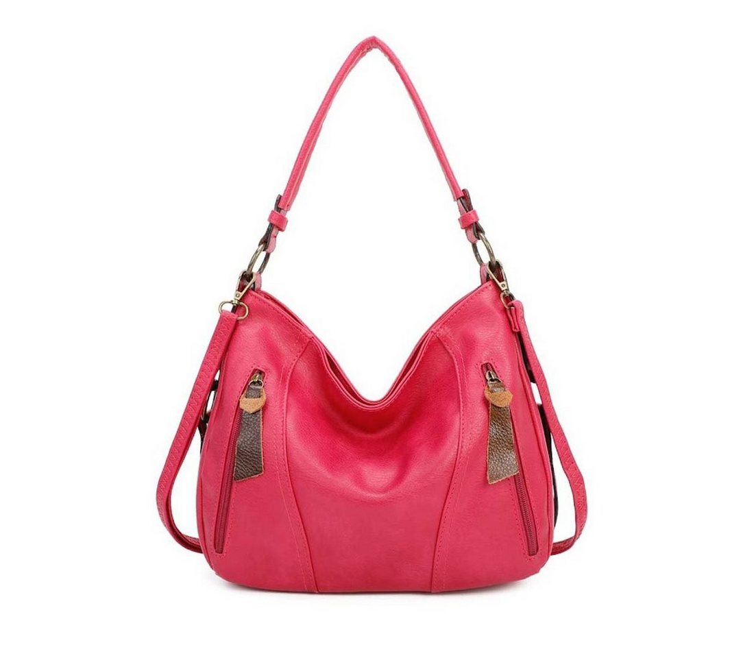 ITALYSHOP24 Schultertasche Damen Tasche Shopper Hobo-Bag Crossbody CrossOver, als Handtasche, Umhängetasche, Shopper tragbar von ITALYSHOP24