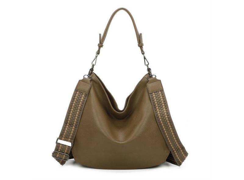 ITALYSHOP24 Schultertasche DAMEN TASCHE SHOPPER Hobo Cross Over Bag Reisetasche Umhängetasche, LEDER OPTIK Beuteltasche Cross body für Schule Reise Freizeit Urlaub von ITALYSHOP24