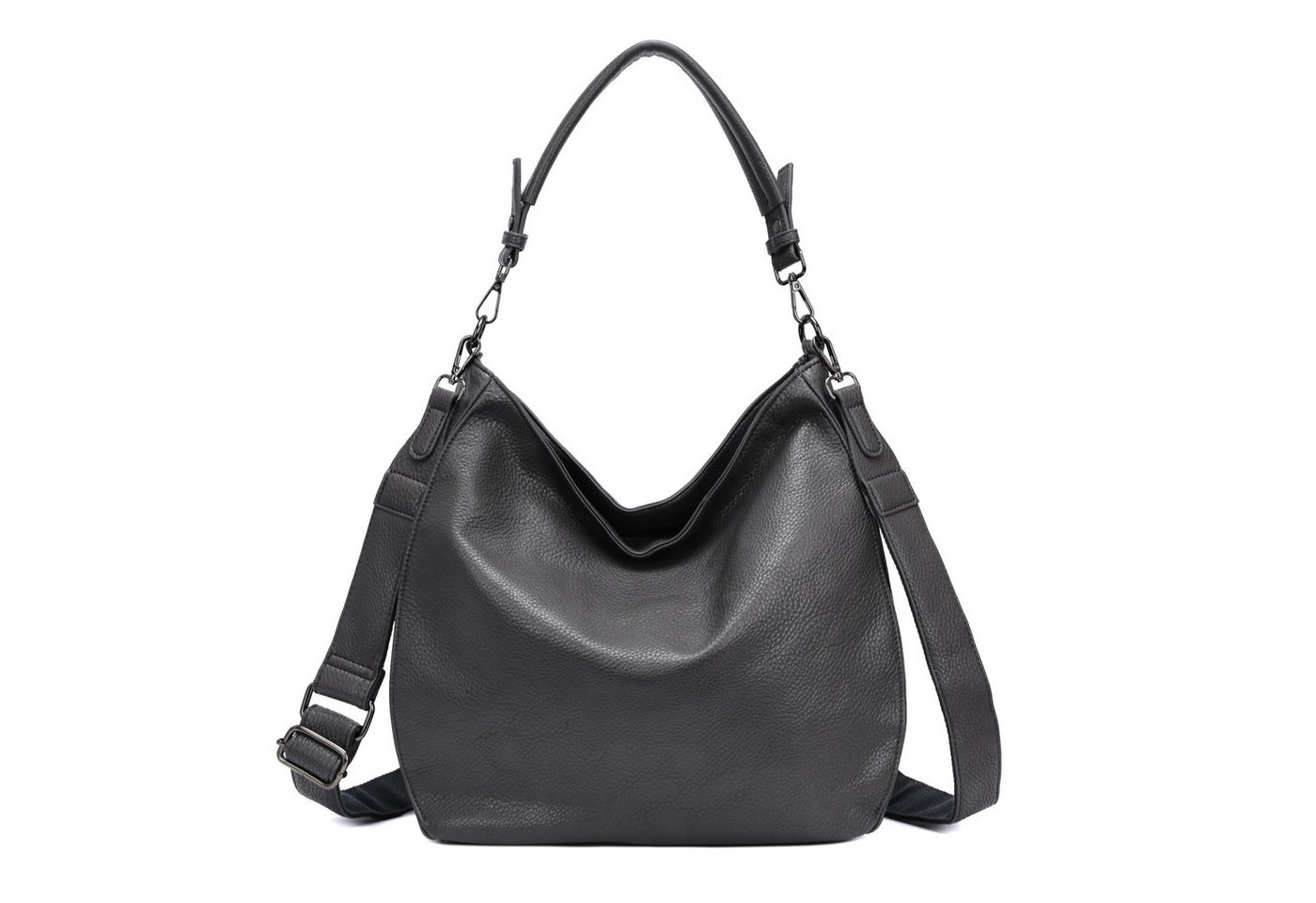 ITALYSHOP24 Schultertasche DAMEN TASCHE SHOPPER Hobo Cross Over Bag Reisetasche Umhängetasche, LEDER OPTIK Beuteltasche Cross body für Schule Reise Freizeit Urlaub von ITALYSHOP24