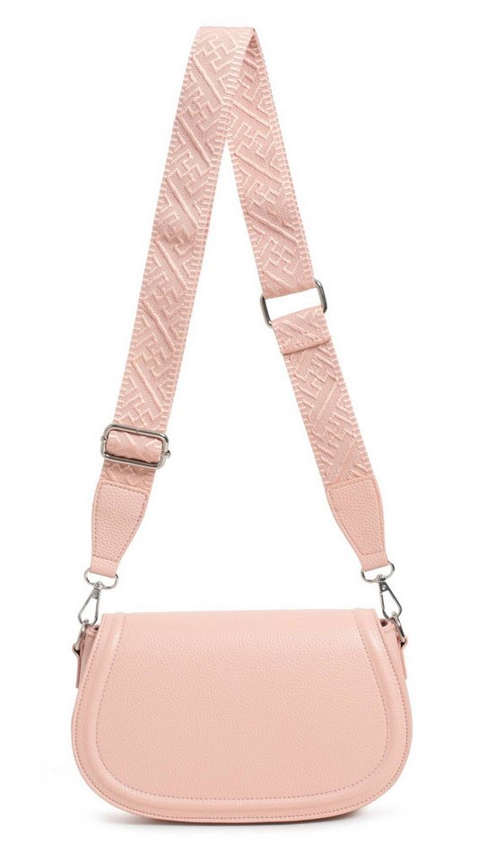 ITALYSHOP24 Schultertasche Damen Tasche Umhängetasche Bodybag Brusttasche Crossover Handytasche (Tasche mit einem breitem Muster Stoffgurt/Umhängeband), Crossbody Handtasche Muster Taschengurt Leder Optik Freizeit Reise von ITALYSHOP24