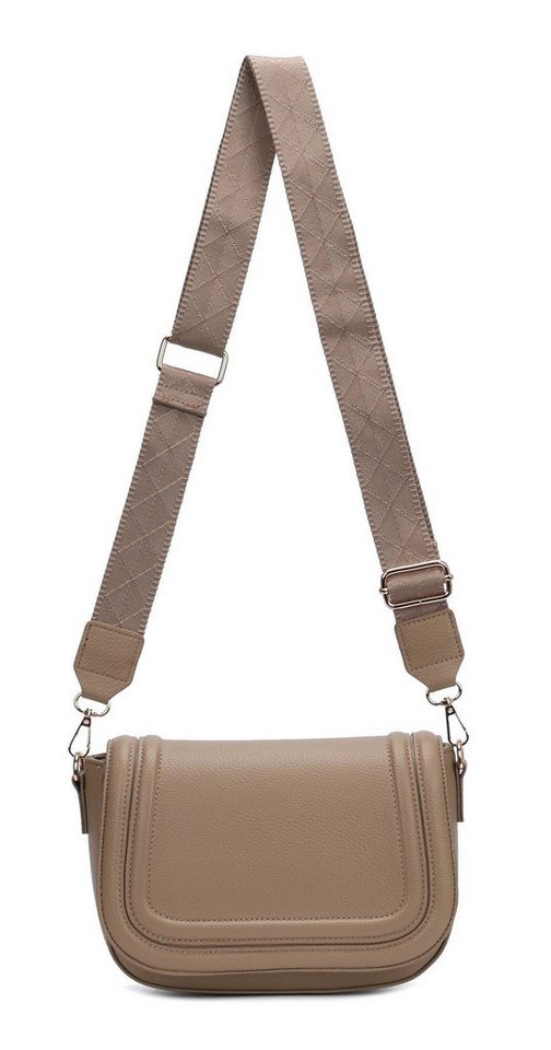 ITALYSHOP24 Schultertasche Damen Tasche Umhängetasche Bodybag Brusttasche Crossover Handytasche (Tasche mit einem breitem Muster Stoffgurt/Umhängeband), Crossbody Handtasche Muster Taschengurt Leder Optik Freizeit Reise von ITALYSHOP24