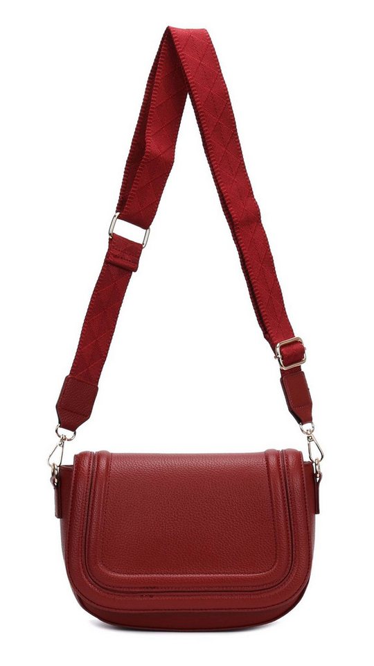 ITALYSHOP24 Schultertasche Damen Tasche Umhängetasche Bodybag Brusttasche Crossover Handytasche (Tasche mit einem breitem Muster Stoffgurt/Umhängeband), Crossbody Handtasche Muster Taschengurt Leder Optik Freizeit Reise von ITALYSHOP24