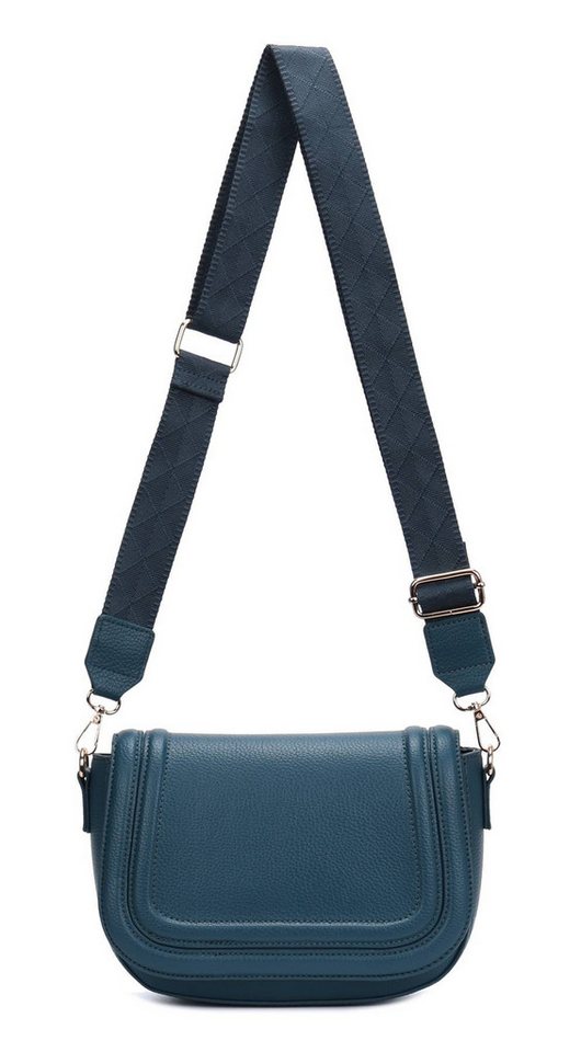 ITALYSHOP24 Schultertasche Damen Tasche Umhängetasche Bodybag Brusttasche Crossover Handytasche (Tasche mit einem breitem Muster Stoffgurt/Umhängeband), Crossbody Handtasche Muster Taschengurt Leder Optik Freizeit Reise von ITALYSHOP24