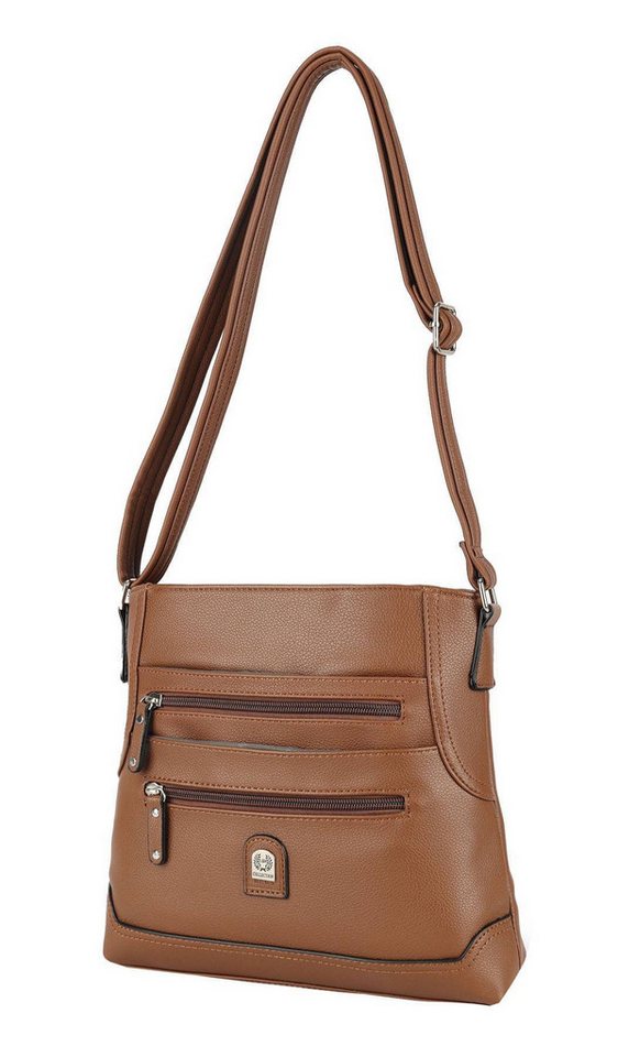 ITALYSHOP24 Schultertasche Damen Tasche Umhängetasche CrossBody Schultertasche CrossOver, Vintage Shopper Leder Optik Reisetasche Handtasche von ITALYSHOP24