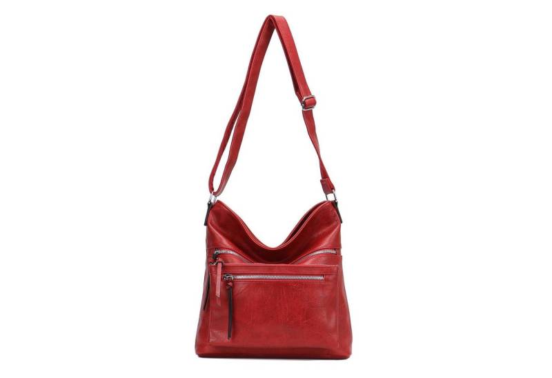 ITALYSHOP24 Schultertasche Damen Tasche Umhängetasche Shopper CrossOver Handtasche Henkeltasche, Hobo Bag Freizeit Damentasche Crossbody Reise City Bag Leder Optik von ITALYSHOP24