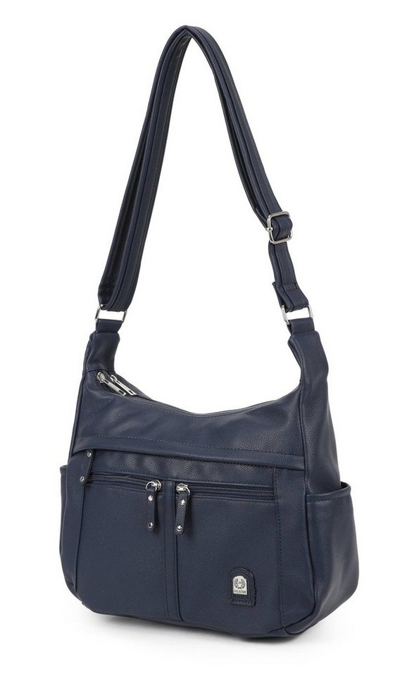 ITALYSHOP24 Schultertasche Damen Tasche Vintage Shopper Umhängetasche Handtasche CrossOver Reise, Crossbody Leder Optik Reisetasche Henkeltasche City Bag Beuteltasche von ITALYSHOP24