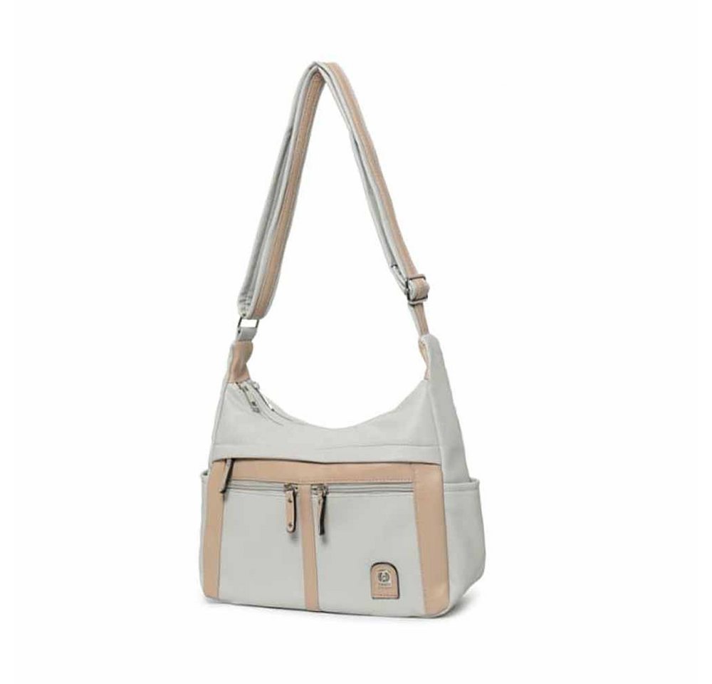 ITALYSHOP24 Schultertasche Damen Tasche Vintage Shopper Umhängetasche Handtasche CrossOver Reise, Crossbody Leder Optik Reisetasche Henkeltasche City Bag Beuteltasche von ITALYSHOP24