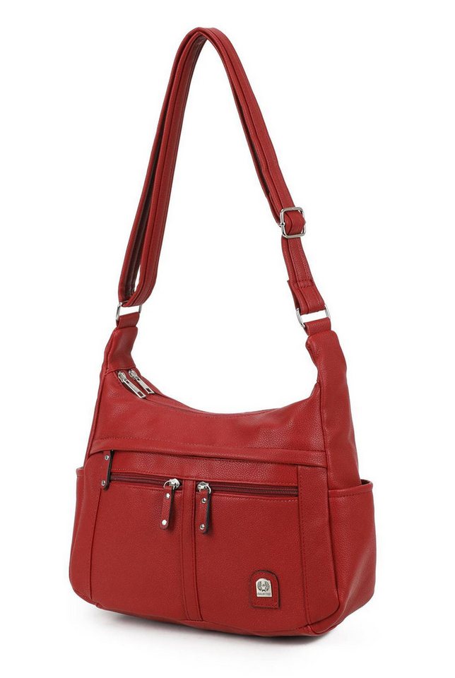 ITALYSHOP24 Schultertasche Damen Tasche Vintage Shopper Umhängetasche Handtasche CrossOver Reise, Crossbody Leder Optik Reisetasche Henkeltasche City Bag Beuteltasche von ITALYSHOP24
