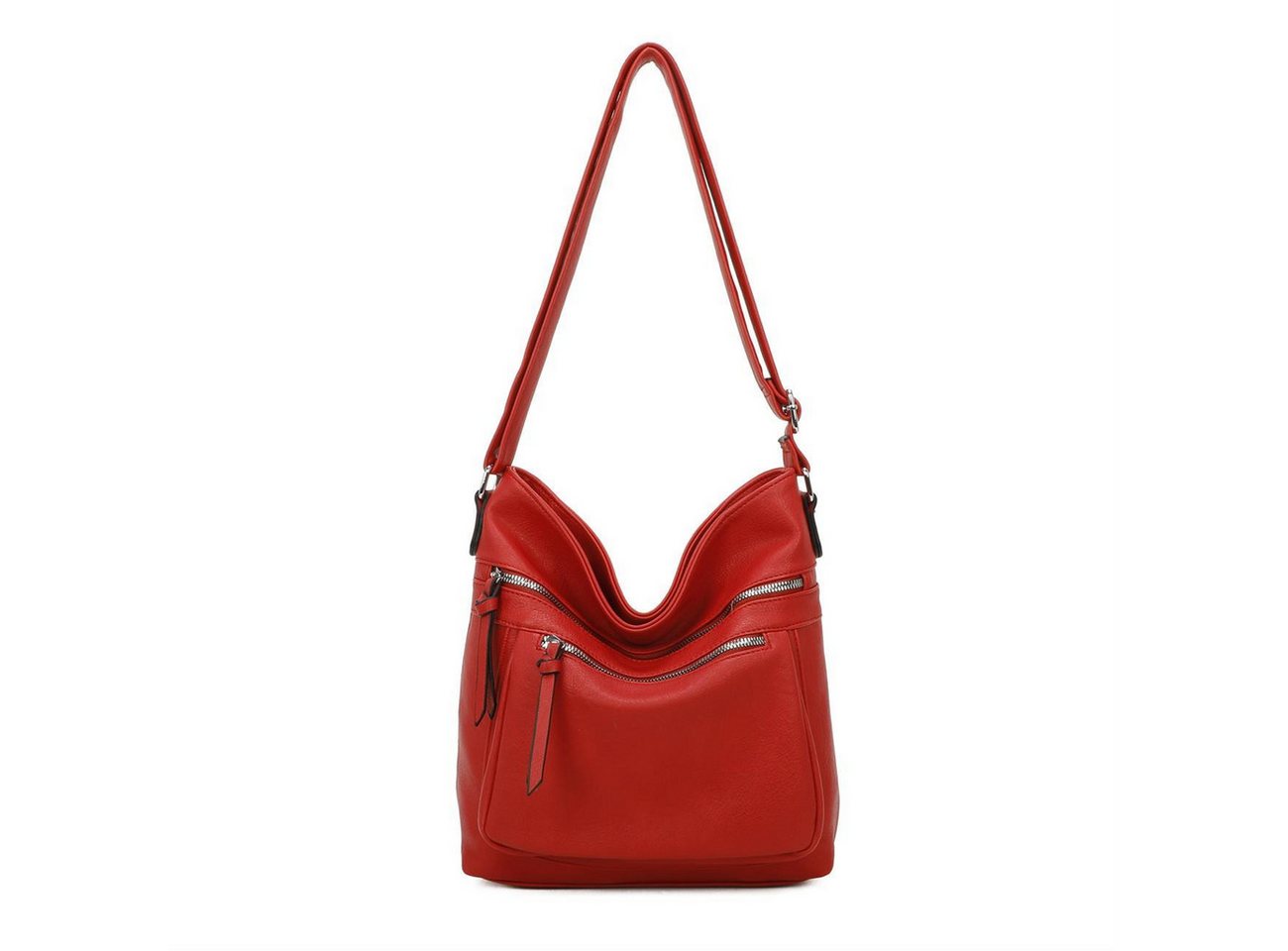 ITALYSHOP24 Schultertasche Damen Tasche XL Shopper Crossbody Umhängetasche Cross Over Hobo Bag, Henkeltasche, viele Fächer, langes Schultergurt, Reise, Urlaub, Sport von ITALYSHOP24