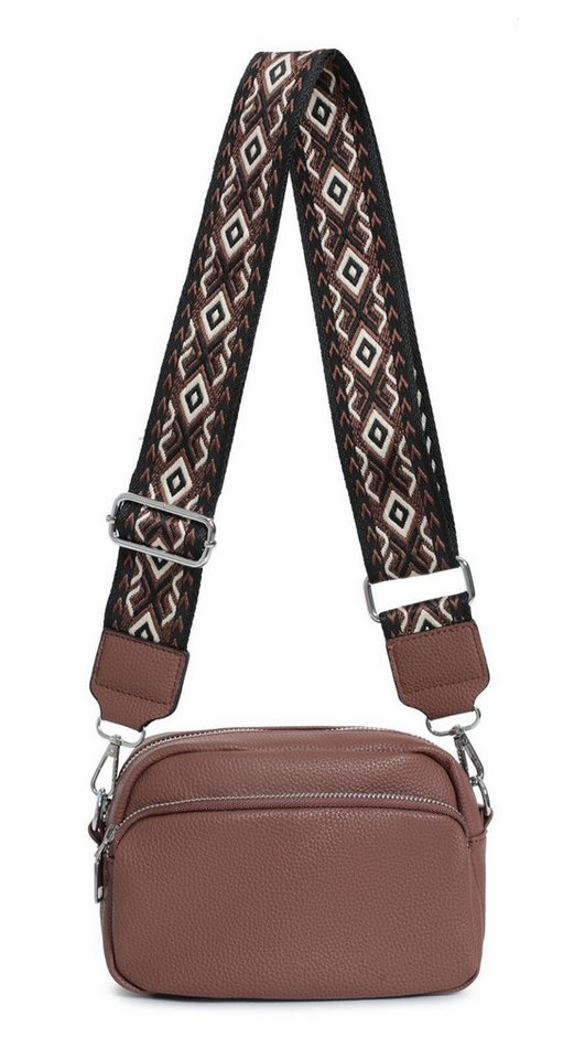 ITALYSHOP24 Schultertasche Damen Umhängetasche Bodybag Muster Gürtel Brusttasche Crossover Reise (Tasche mit einem breitem Muster Stoffgurt/Umhängeband), Crossbody Handtasche Schmucktasche Handytasche Hüfttasche Freizeit von ITALYSHOP24