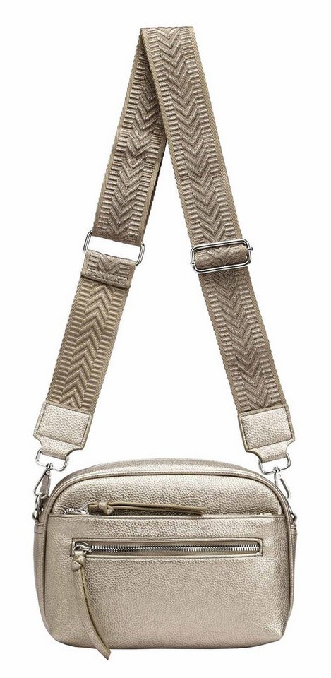 ITALYSHOP24 Schultertasche Damen Umhängetasche Brusttasche Shopper CrossOver Handtasche Crossbody (Spar-Set Clutch-Tasche mit einem breitem Muster Stoffgurt/Umhängeband, Leder Optik), Freizeit Damentasche Kosmetiktasche City Bag Henkeltasche Leder Optik von ITALYSHOP24