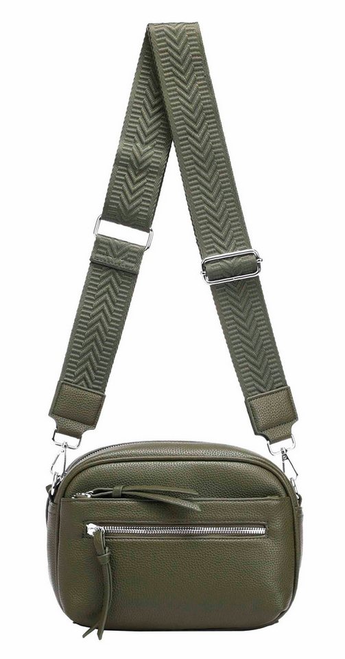 ITALYSHOP24 Schultertasche Damen Umhängetasche Brusttasche Shopper CrossOver Handtasche Crossbody (Spar-Set Clutch-Tasche mit einem breitem Muster Stoffgurt/Umhängeband, Leder Optik), Freizeit Damentasche Kosmetiktasche City Bag Henkeltasche Leder Optik von ITALYSHOP24