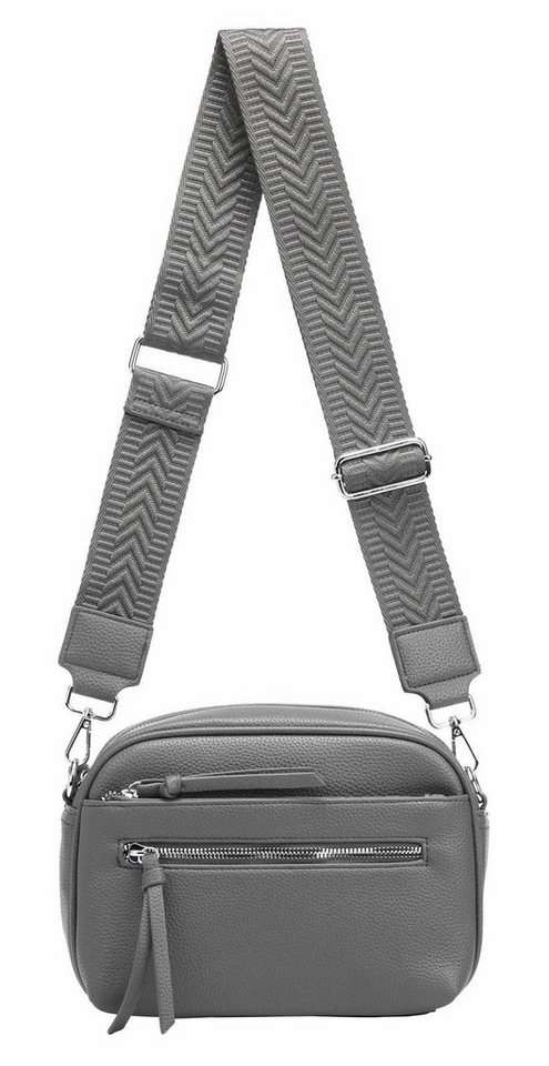 ITALYSHOP24 Schultertasche Damen Umhängetasche Brusttasche Shopper CrossOver Handtasche Crossbody (Spar-Set Clutch-Tasche mit einem breitem Muster Stoffgurt/Umhängeband, Leder Optik), Freizeit Damentasche Kosmetiktasche City Bag Henkeltasche Leder Optik von ITALYSHOP24