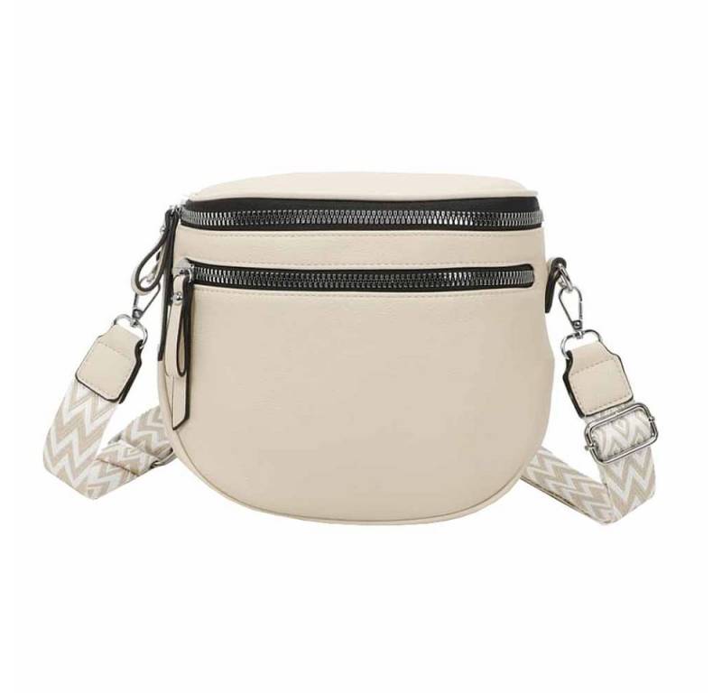 ITALYSHOP24 Schultertasche Damen Umhängetasche Crossover Brusttasche CrossBody Shopper (Spar-Set aus einer Tasche mit einem breitem Muster Stoffgurt/Umhängeband), Bodybag Gürteltasche Handtasche Messenger von ITALYSHOP24