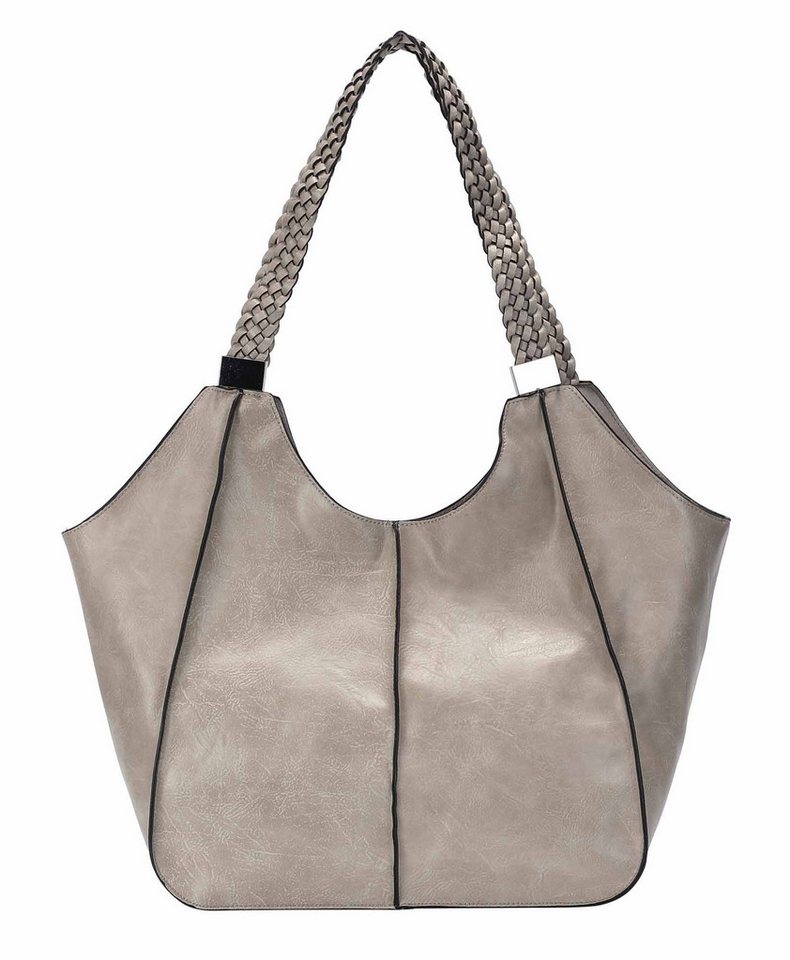 ITALYSHOP24 Schultertasche Damen XXL FLECHTOPTIK Hand-Tasche Shopper Businesstasche Workbag, Tote Bag Reisetasche Henkeltasche Beuteltasche Hobo Bag Weekender von ITALYSHOP24