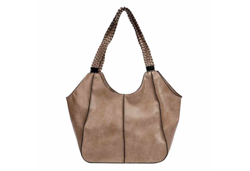 ITALYSHOP24 Schultertasche Damen XXL FLECHTOPTIK Hand-Tasche Shopper Businesstasche Workbag, Tote Bag Reisetasche Henkeltasche Beuteltasche Hobo Bag Weekender von ITALYSHOP24