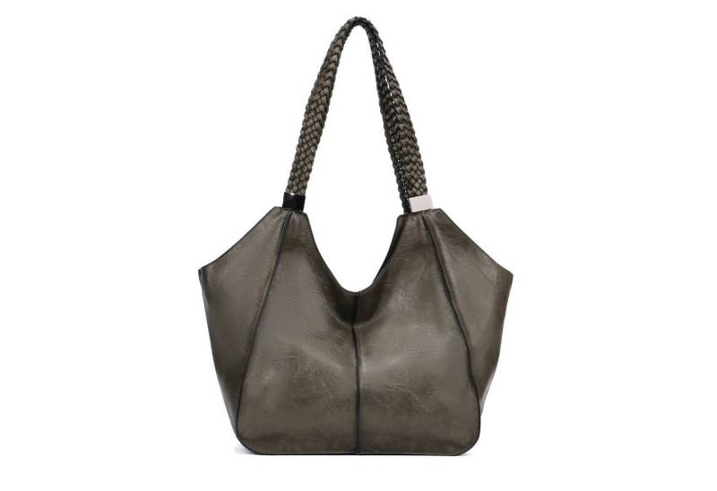 ITALYSHOP24 Schultertasche Damen XXL FLECHTOPTIK Hand-Tasche Shopper Businesstasche Workbag, Tote Bag Reisetasche Henkeltasche Beuteltasche Hobo Bag Weekender von ITALYSHOP24