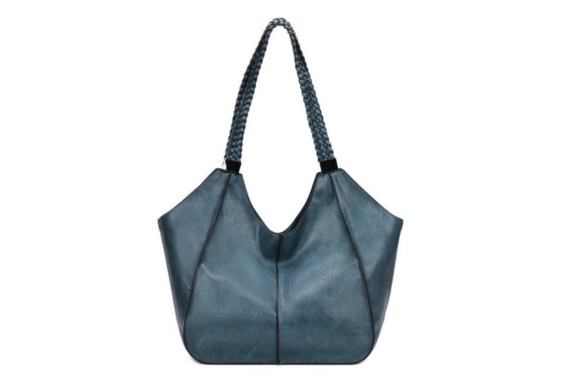 ITALYSHOP24 Schultertasche Damen XXL FLECHTOPTIK Hand-Tasche Shopper Businesstasche Workbag, Tote Bag Reisetasche Henkeltasche Beuteltasche Hobo Bag Weekender von ITALYSHOP24