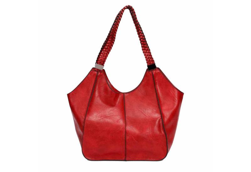 ITALYSHOP24 Schultertasche Damen XXL FLECHTOPTIK Hand-Tasche Shopper Businesstasche Workbag, Tote Bag Reisetasche Henkeltasche Beuteltasche Hobo Bag Weekender von ITALYSHOP24