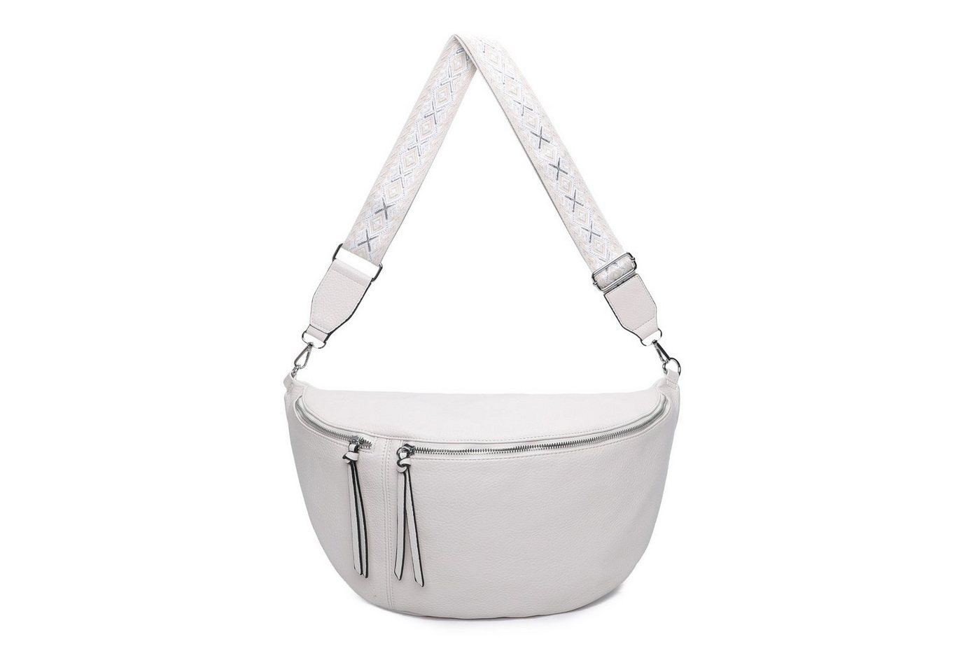 ITALYSHOP24 Schultertasche Damen XXL Tasche CrossBody Body Bag Bauchtasche, als CrossOver, Umhängetasche tragbar, Hüfttasche von ITALYSHOP24