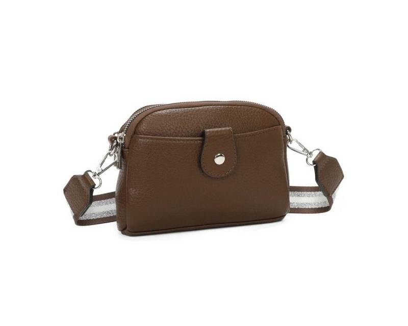 ITALYSHOP24 Schultertasche Damen kleine Umhängetasche Crossover Geldbörse CrossBody Handytasche (Spar-Set aus einer Tasche mit einem breitem Muster Stoffgurt/Umhängeband), Brusttasche, Bodybag, Hüfttasche, Muster Taschengurt, leicht Gewicht von ITALYSHOP24
