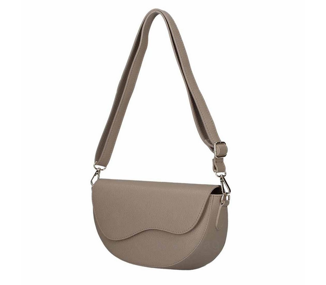 ITALYSHOP24 Schultertasche MADE IN ITALY DAMEN echt LEDER TASCHE Satteltasche Cross Over Body Bag, Saddle Clutch Umhängetasche Brusttasche unverwechselbare Design leicht von ITALYSHOP24