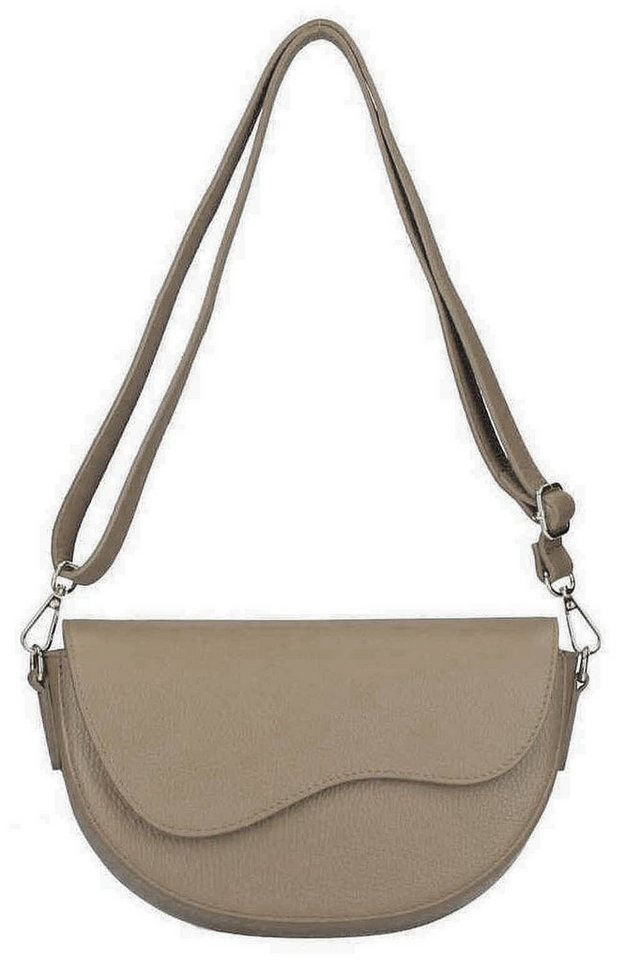 ITALYSHOP24 Schultertasche MADE IN ITALY DAMEN echt LEDER TASCHE Satteltasche Cross Over Body Bag, Saddle Clutch Umhängetasche Brusttasche unverwechselbare Design leicht von ITALYSHOP24