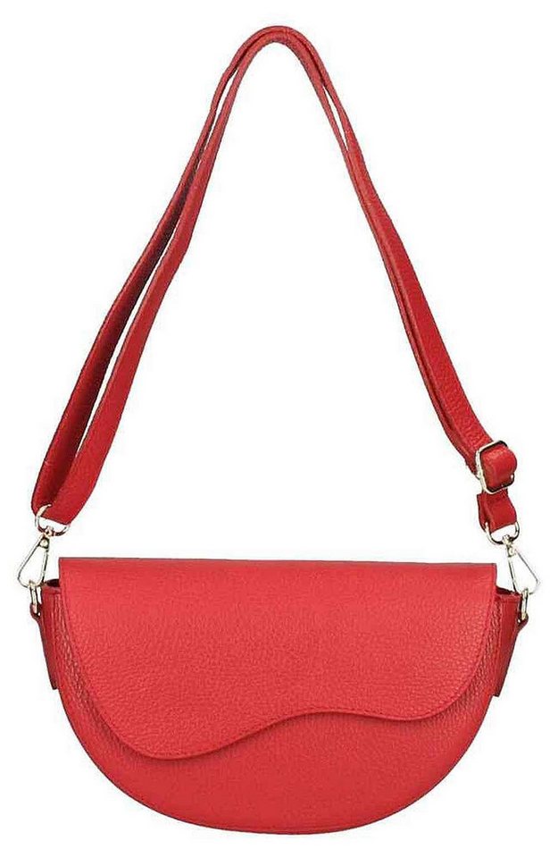 ITALYSHOP24 Schultertasche MADE IN ITALY DAMEN echt LEDER TASCHE Satteltasche Cross Over Body Bag, Saddle Clutch Umhängetasche Brusttasche unverwechselbare Design leicht von ITALYSHOP24