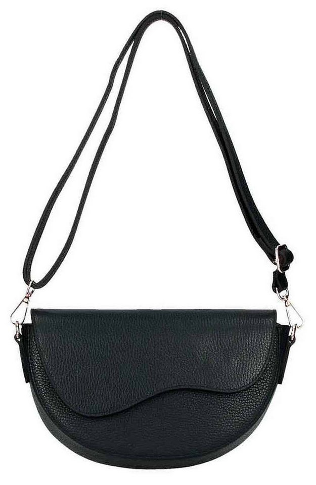 ITALYSHOP24 Schultertasche MADE IN ITALY DAMEN echt LEDER TASCHE Satteltasche Cross Over Body Bag, Saddle Clutch Umhängetasche Brusttasche unverwechselbare Design leicht von ITALYSHOP24