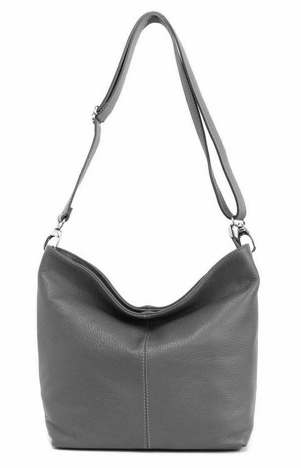 ITALYSHOP24 Schultertasche MADE IN ITALY Damen Leder Tasche Shopper Umhängetasche Cross Over Body, Brusttasche Bag große 3xFach geteiltes Hauptfach Freizeit Abend Urlaub von ITALYSHOP24