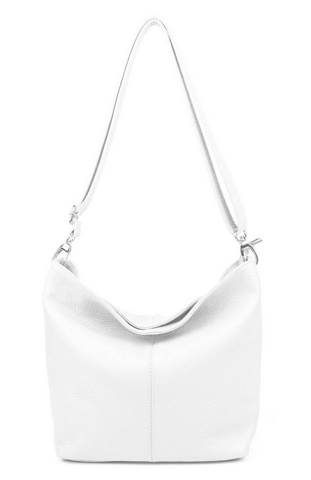 ITALYSHOP24 Schultertasche MADE IN ITALY Damen Leder Tasche Shopper Umhängetasche Cross Over Body, Brusttasche Bag große 3xFach geteiltes Hauptfach Freizeit Abend Urlaub von ITALYSHOP24