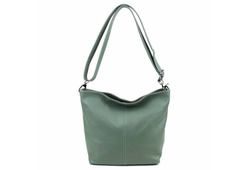 ITALYSHOP24 Schultertasche MADE IN ITALY Damen Leder Tasche Shopper Umhängetasche Cross Over Body, Brusttasche Bag große 3xFach geteiltes Hauptfach Freizeit Abend von ITALYSHOP24