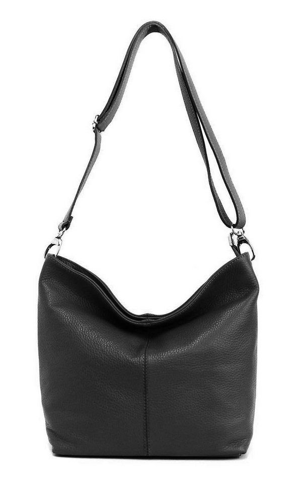 ITALYSHOP24 Schultertasche MADE IN ITALY Damen Leder Tasche Shopper Umhängetasche Cross Over Body, Brusttasche Bag große 3xFach geteiltes Hauptfach Freizeit Abend von ITALYSHOP24