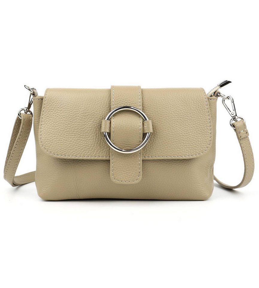 ITALYSHOP24 Schultertasche MADE IN ITALY Damen Leder Tasche Umhängetasche Cross Over Body Clutch, Messenger Bag Brusttasche Hüfttasche Freizeit Abendtasche Smartphone von ITALYSHOP24