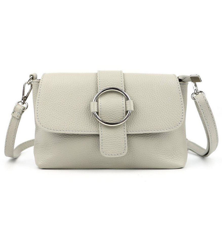 ITALYSHOP24 Schultertasche MADE IN ITALY Damen Leder Tasche Umhängetasche Cross Over Body Clutch, Messenger Bag Brusttasche Hüfttasche Freizeit Abendtasche Smartphone von ITALYSHOP24