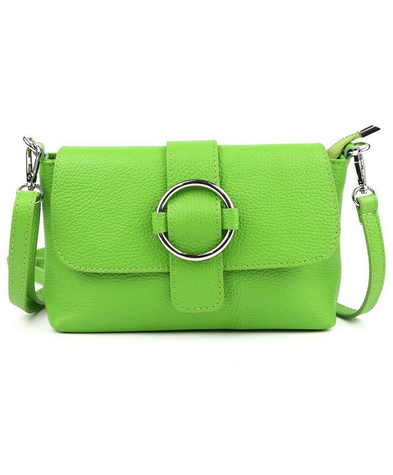 ITALYSHOP24 Schultertasche MADE IN ITALY Damen Leder Tasche Umhängetasche Cross Over Body Clutch, Messenger Bag Brusttasche Hüfttasche Freizeit Abendtasche Smartphone von ITALYSHOP24