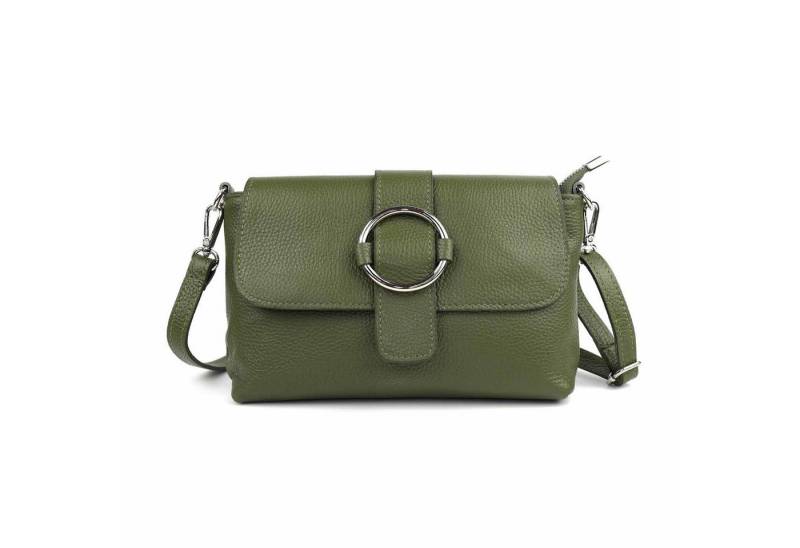 ITALYSHOP24 Schultertasche MADE IN ITALY Damen Leder Tasche Umhängetasche Cross Over Body Clutch, Messenger Bag Brusttasche Hüfttasche Freizeit Abendtasche Smartphone von ITALYSHOP24