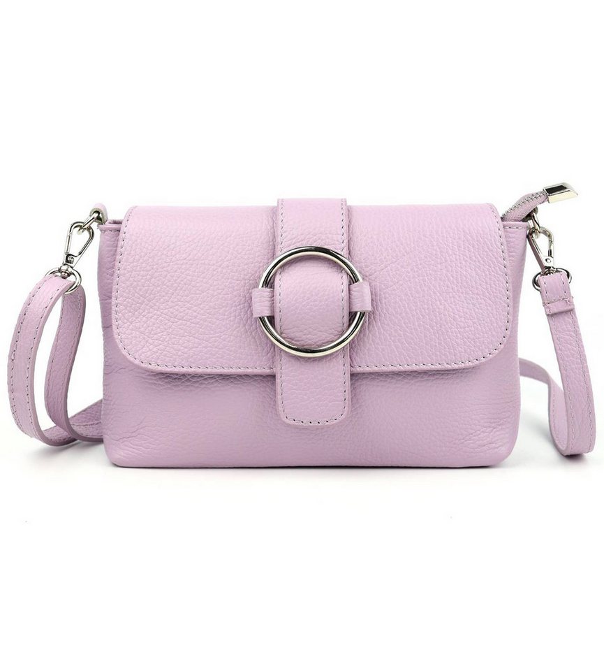 ITALYSHOP24 Schultertasche MADE IN ITALY Damen Leder Tasche Umhängetasche Cross Over Body Clutch, Messenger Bag Brusttasche Hüfttasche Freizeit Abendtasche Smartphone von ITALYSHOP24