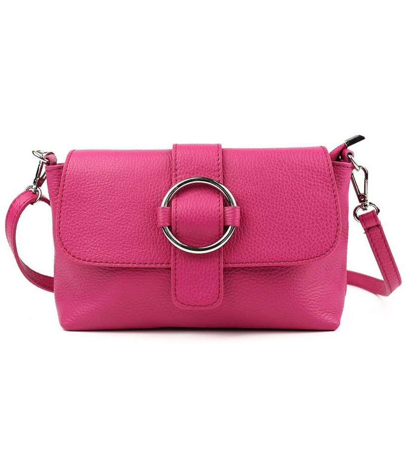 ITALYSHOP24 Schultertasche MADE IN ITALY Damen Leder Tasche Umhängetasche Cross Over Body Clutch, Messenger Bag Brusttasche Hüfttasche Freizeit Abendtasche Smartphone von ITALYSHOP24