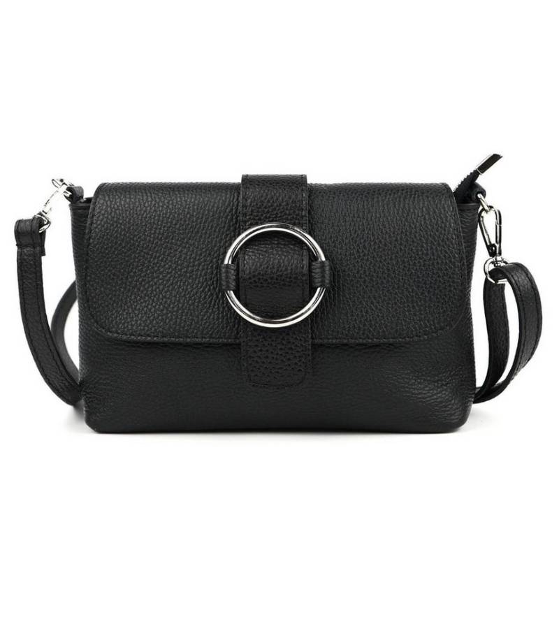 ITALYSHOP24 Schultertasche MADE IN ITALY Damen Leder Tasche Umhängetasche Cross Over Body Clutch, Messenger Bag Brusttasche Hüfttasche Freizeit Abendtasche Smartphone von ITALYSHOP24