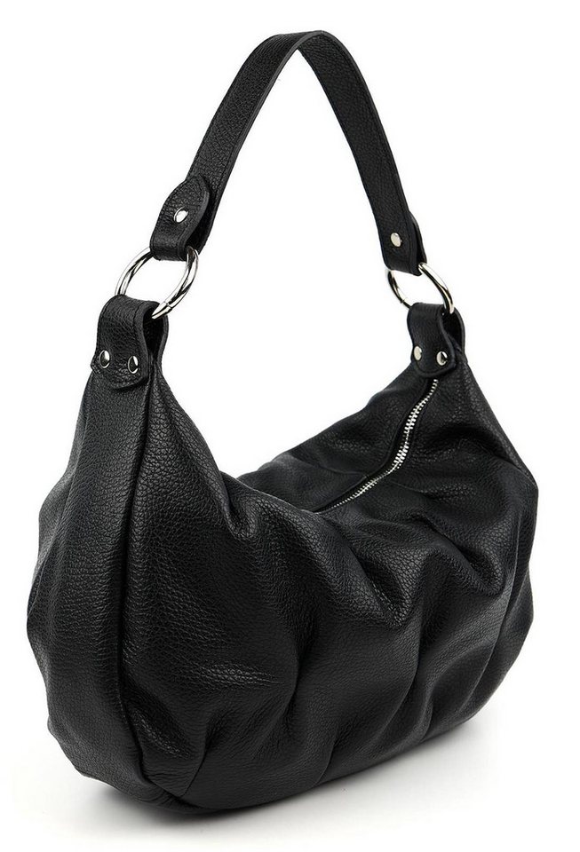 ITALYSHOP24 Schultertasche MADE IN ITALY Damen Nappa Leder Hobo Body Bag Shopper Umhängetasche, Brusttasche Cross Over Body Bag für Freizeit Abend Reise Sport Urlaub von ITALYSHOP24