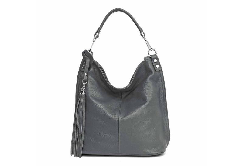 ITALYSHOP24 Schultertasche MADE IN ITALY XL Damen Nappa Leder Handtasche Shopper Umhängetasche, große 3xFach geteiltes Hauptfach, Freizeit Abend Reise Sport Urlaub von ITALYSHOP24
