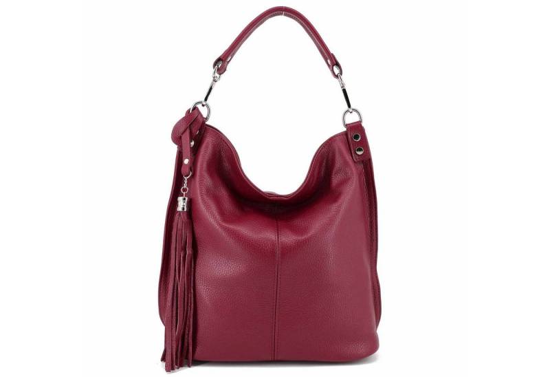 ITALYSHOP24 Schultertasche MADE IN ITALY XL Damen Nappa Leder Handtasche Shopper Umhängetasche, große 3xFach geteiltes Hauptfach, Freizeit Abend Reise Sport Urlaub von ITALYSHOP24