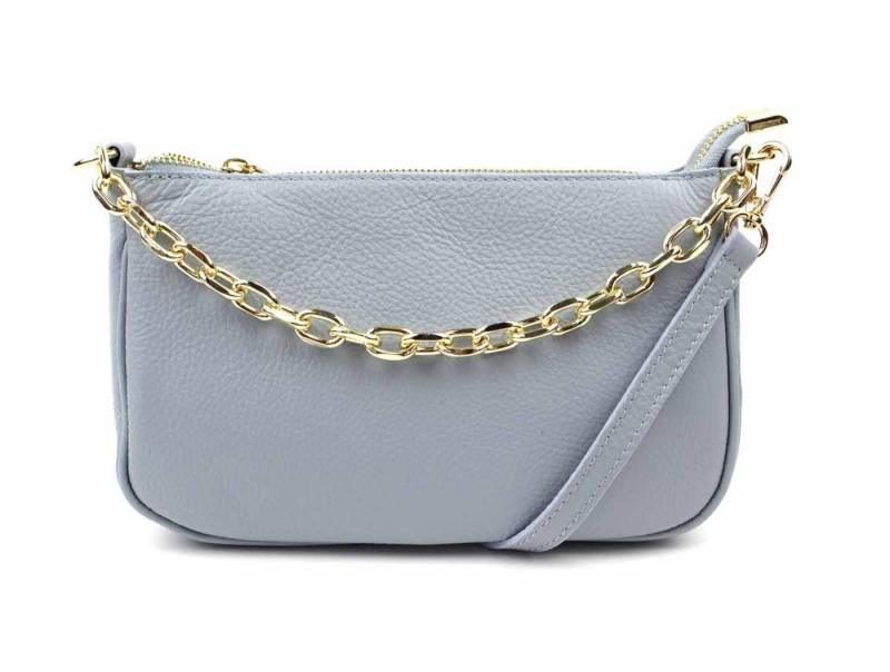 ITALYSHOP24 Schultertasche Made in Italy DAMEN LEDER TASCHE Pochette mit Kette CrossOver City Bag, Handtasche Umhängetasche Clutch Ledertasche Bodybag Schmucktasche von ITALYSHOP24