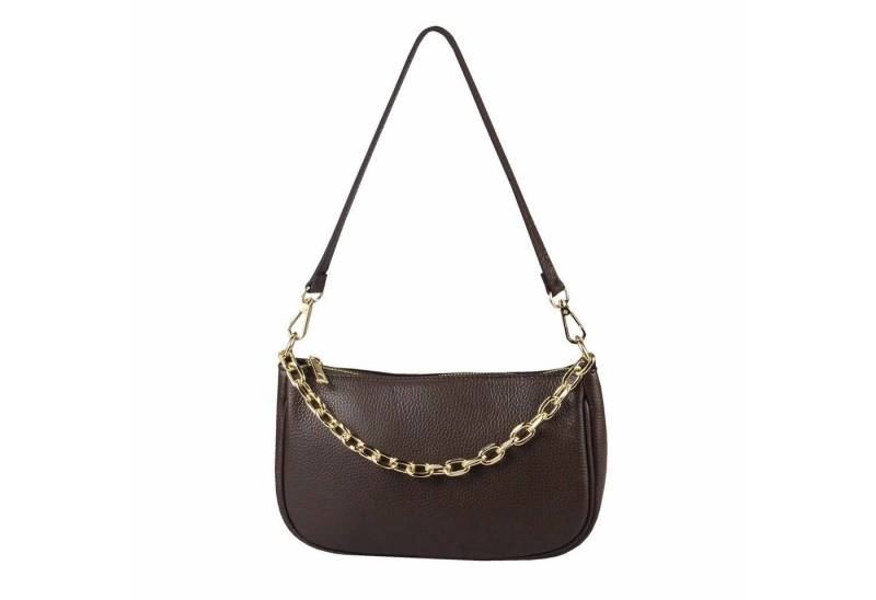 ITALYSHOP24 Schultertasche Made in Italy DAMEN LEDER TASCHE Pochette mit Kette CrossOver City Bag, Handtasche Umhängetasche Clutch Ledertasche Bodybag Schmucktasche von ITALYSHOP24