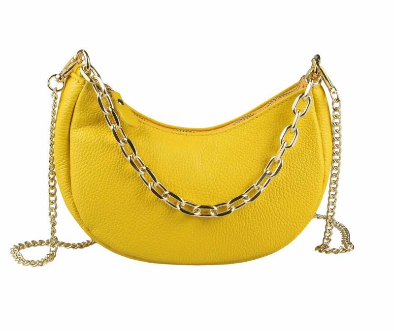 ITALYSHOP24 Schultertasche Made in Italy DAMEN LEDER TASCHE Pochette mit Kette CrossOver City Bag, Handtasche Umhängetasche Clutch Ledertasche Bodybag Schmucktasche von ITALYSHOP24