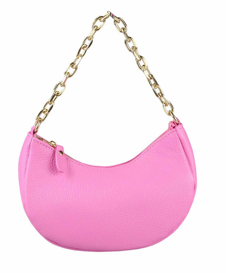 ITALYSHOP24 Schultertasche Made in Italy DAMEN LEDER TASCHE Pochette mit Kette CrossOver City Bag, Handtasche Umhängetasche Clutch Ledertasche Bodybag Schmucktasche von ITALYSHOP24