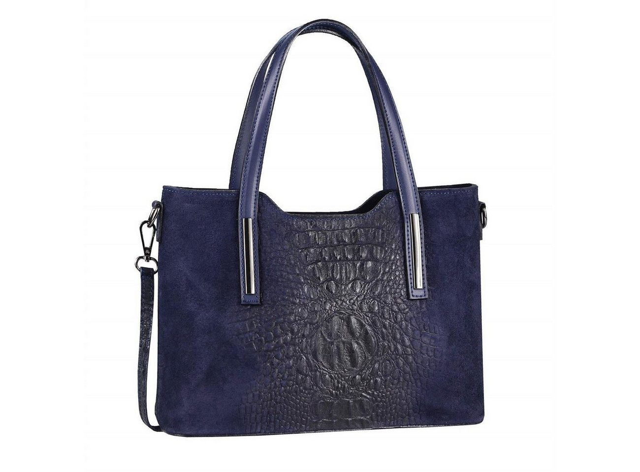 ITALYSHOP24 Schultertasche Made in Italy Damen Leder Handtasche, als CrossOver, Umhängetasche, Shopper tragbar von ITALYSHOP24