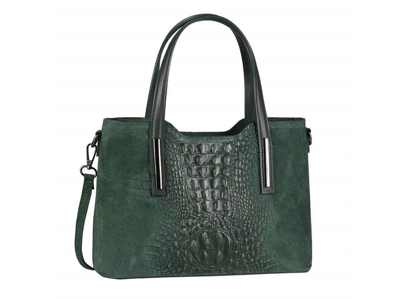 ITALYSHOP24 Schultertasche Made in Italy Damen Leder Handtasche, als CrossOver, Umhängetasche, Shopper tragbar von ITALYSHOP24